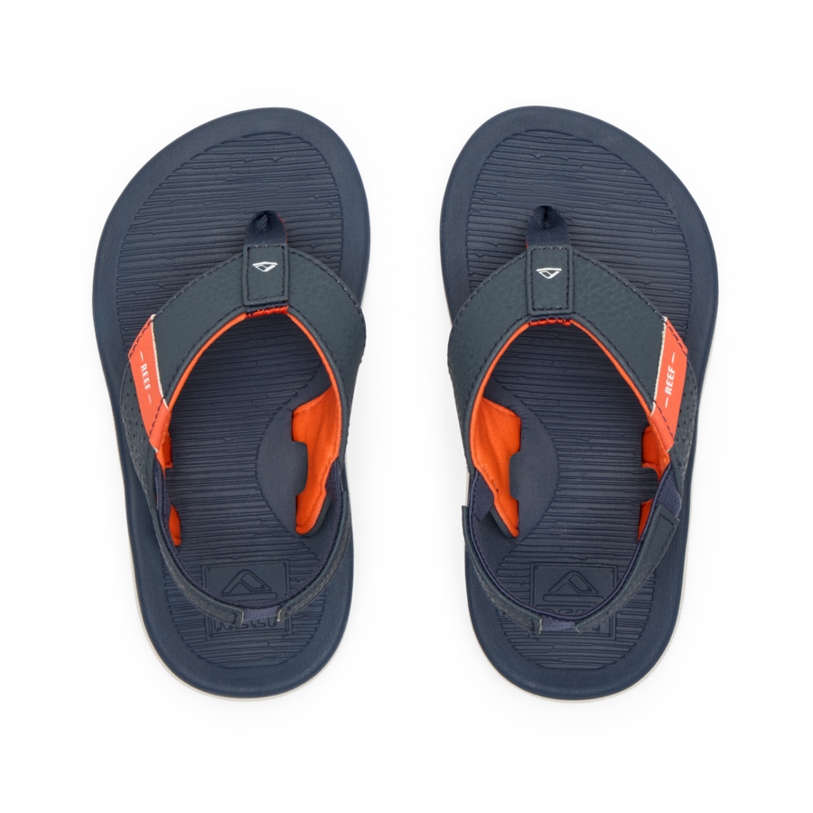 Little Santa Ana - Navy/White/Orange - Top View