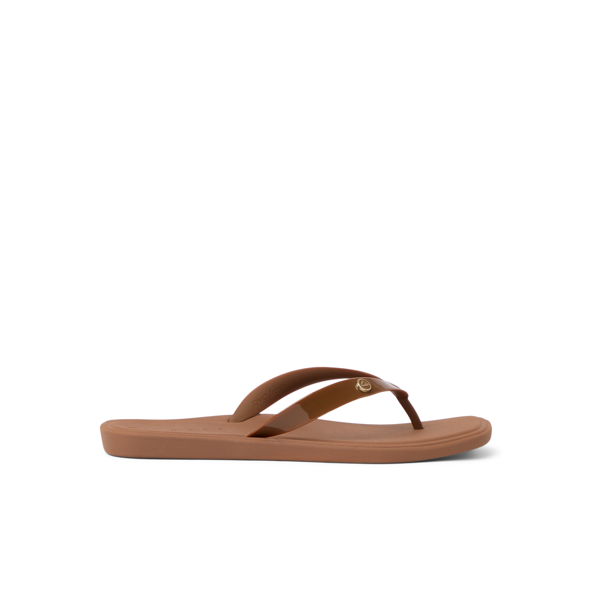 Solaye women's brown sandal facing right with soft cushioning, anatomical arch support, and water-friendly materials.