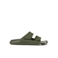 Oasis Adapt men's sandal facing left, close-up of straps and cushioned footbed with camo marble sole, beach comfort design