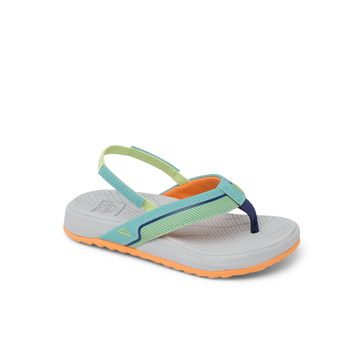 Little Windswell boys' sandal facing right, showing soft-rebound cushioning, anatomical arch support, and water-friendly materials.