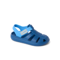 Little Totally Beachin boys sandal facing right, soft cushioning, arch support, water-friendly materials for beach comfort