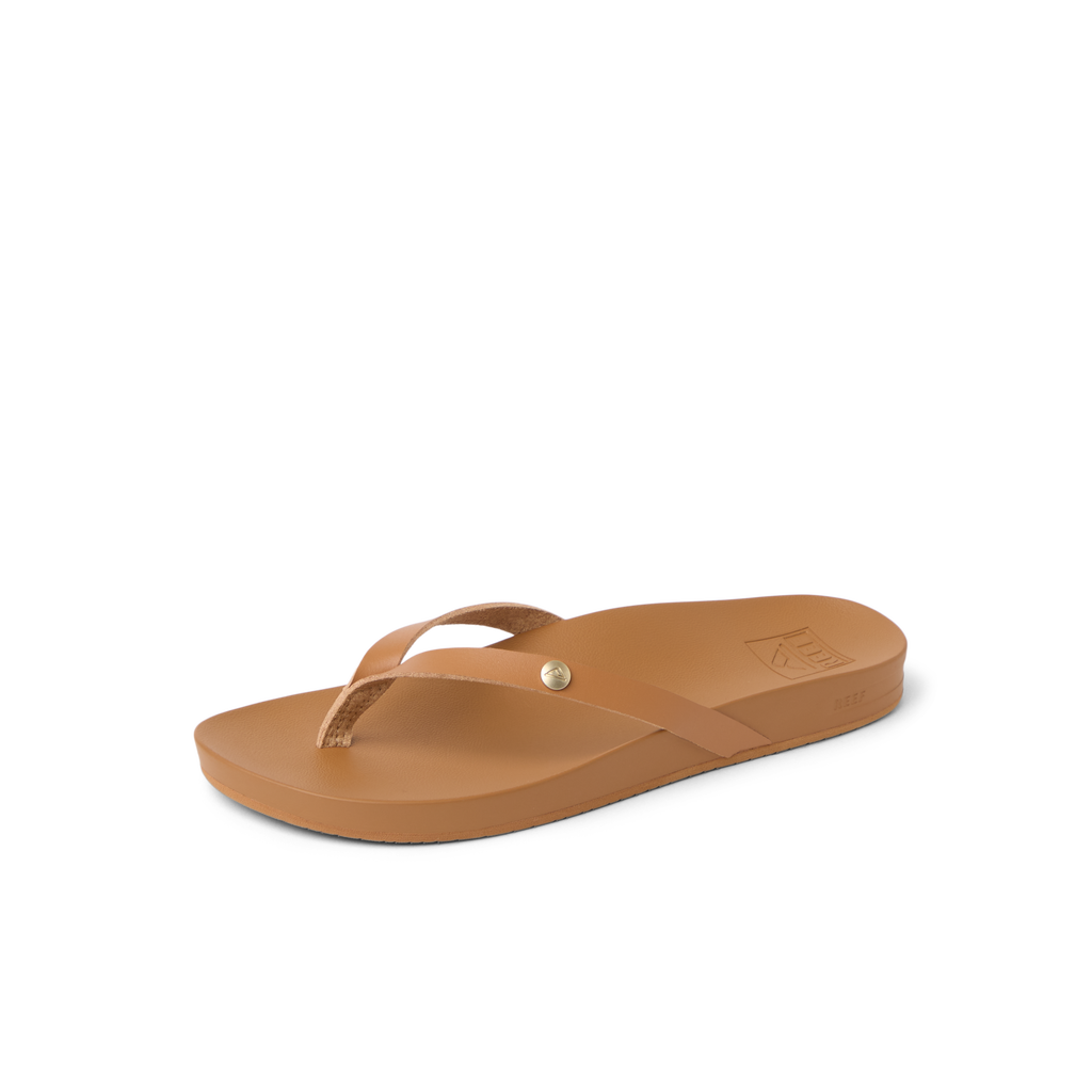 Vista Ivy women's sandal in almond color, right-facing, featuring anatomical arch support and soft-rebound cushioning.
