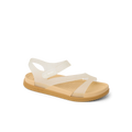 Kids Cali Coastin right-facing sandal with glitter confetti straps, cushioned arch support, and durable beach-ready sole.