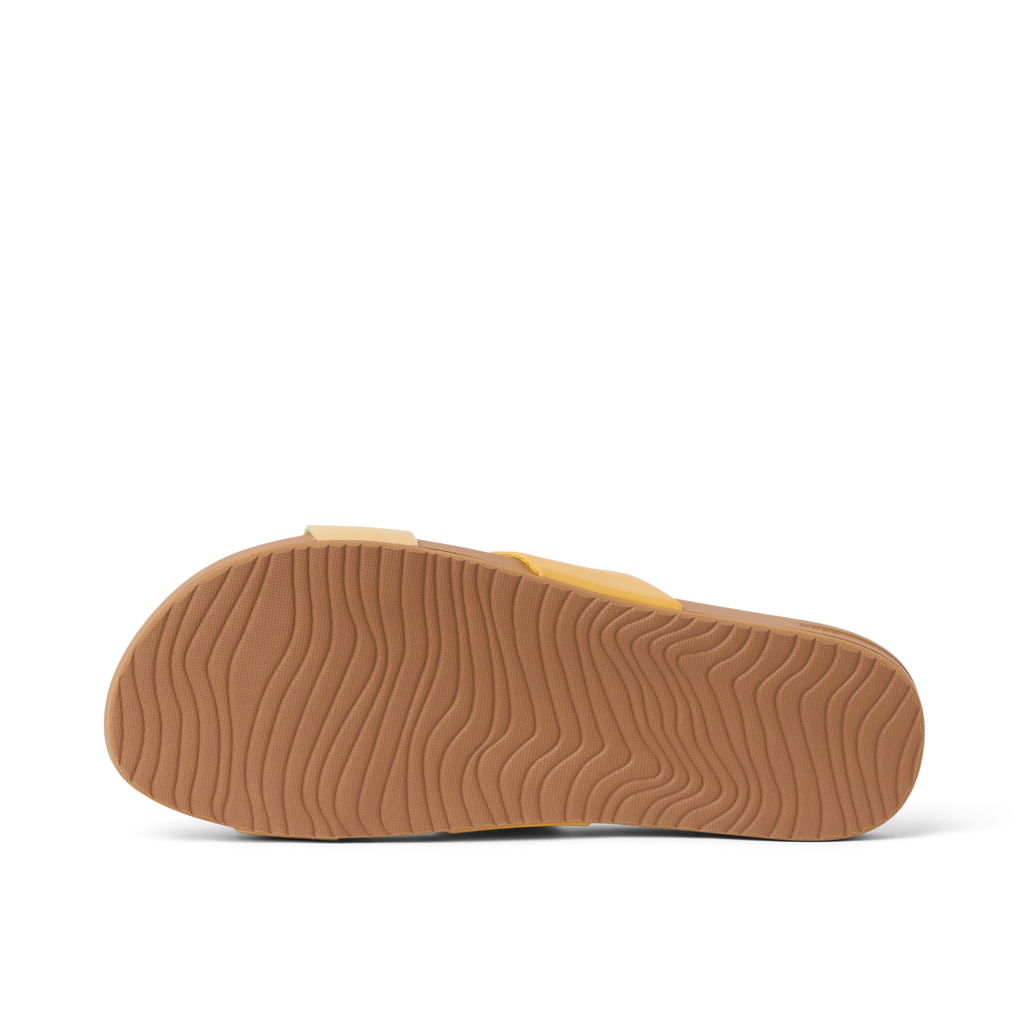 Cushion Vista women's sandal bottom sole facing up showing textured tread, beach-inspired lightweight comfort design.