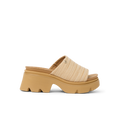 Vista Luxe Evie women's sandal facing right, platform sole and natural raffia upper, beach-inspired comfort design
