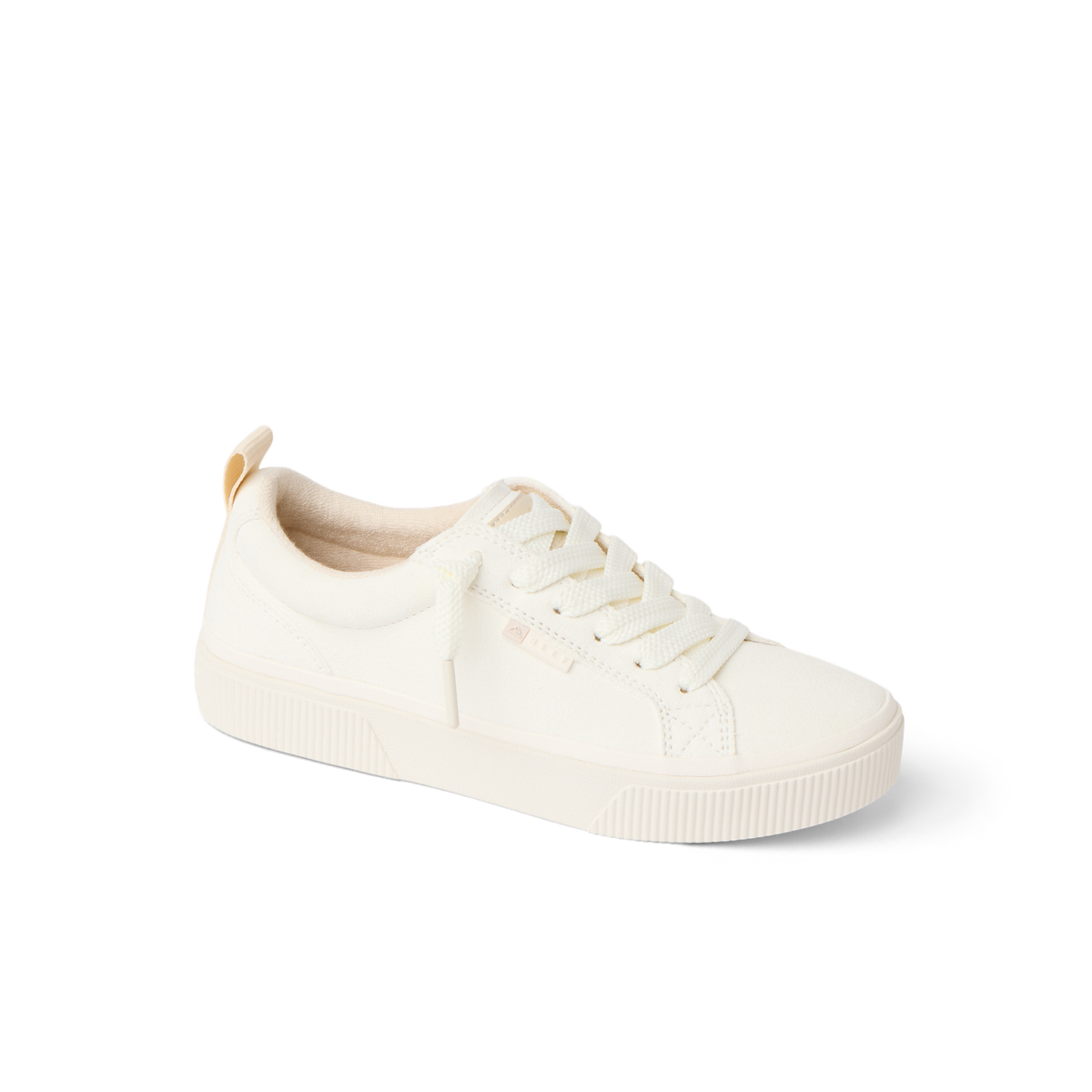 Lay Day Dawn white sneaker for women facing right, showing side and top with cushioned sole and arch support.