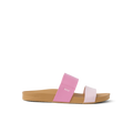 Side view of Cushion Vista women's sandal in cashmere rose pink with cushioned sole and arch support, beach-inspired comfort.