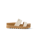 Cushion Vista Hi sandal facing left, soft-rebound cushioning, anatomical arch support, embroidered straps, beach-inspired comfort.