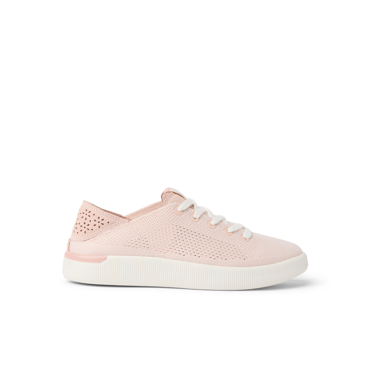 Reef Neptune women's sneaker facing right with breathable pink fabric, enhanced arch support, and soft-rebound cushioning.