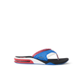 Fanning men’s sandal facing right, featuring blue star pattern, cushioned arch support, and water-friendly materials for beach comfort.