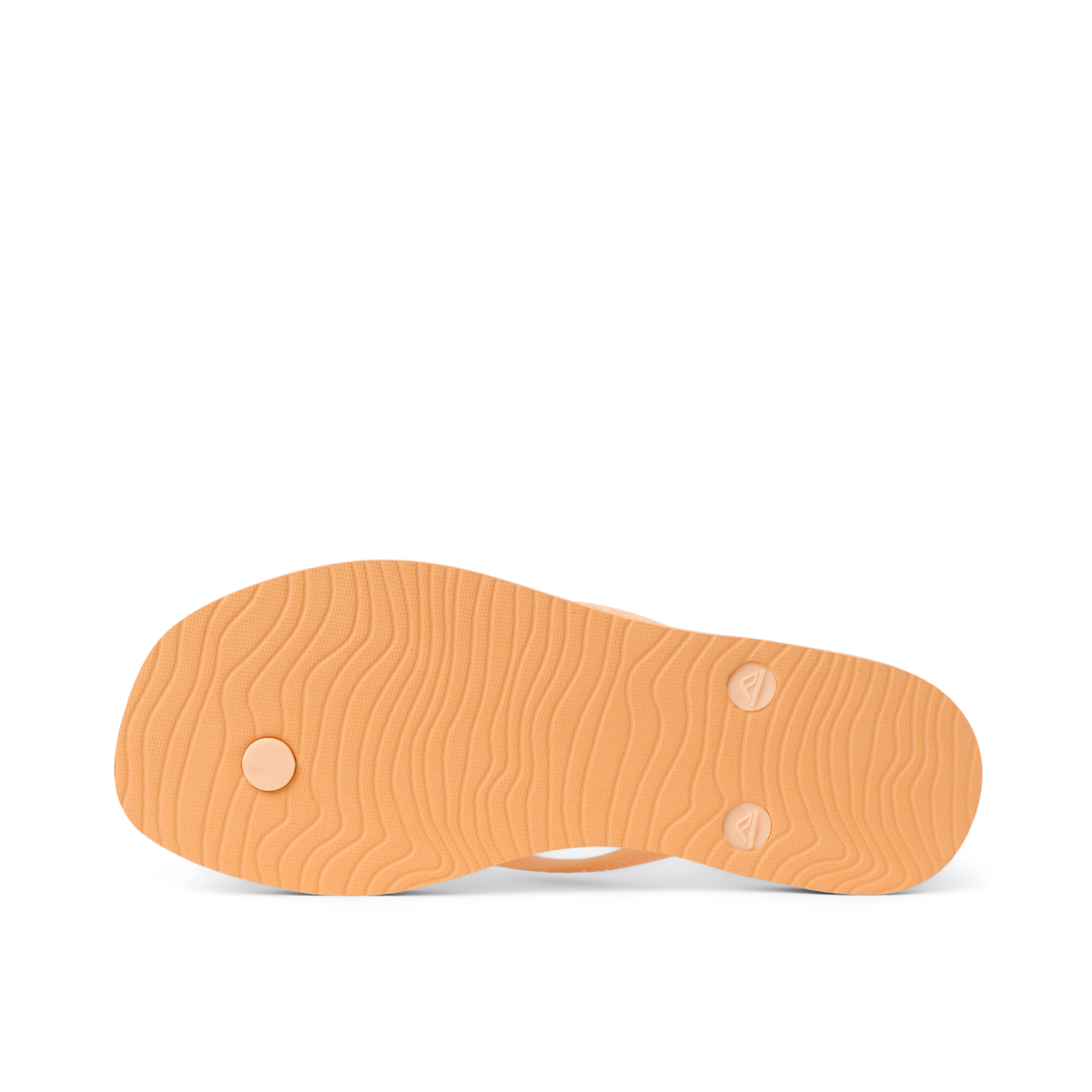 Seaside Square Toe sandal showing the orange chiffon outsole facing up, highlighting durable, water-friendly design.