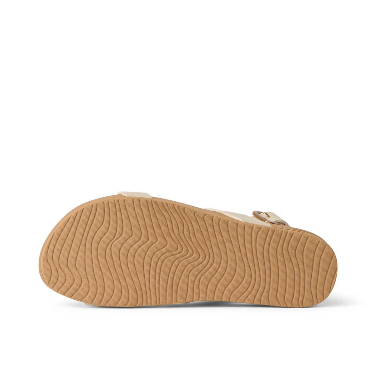 Vista Isabella women's sandal showing sole with wave pattern, surf-inspired comfort and durable water-friendly design.