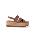 Water Vista Higher 2 women's brown platform sandal facing right with adjustable straps and cushioned arch support