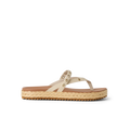 Vista Carmen women's sandal facing left with rivet straps, platform sole, soft cushioning, and arch support for beach comfort