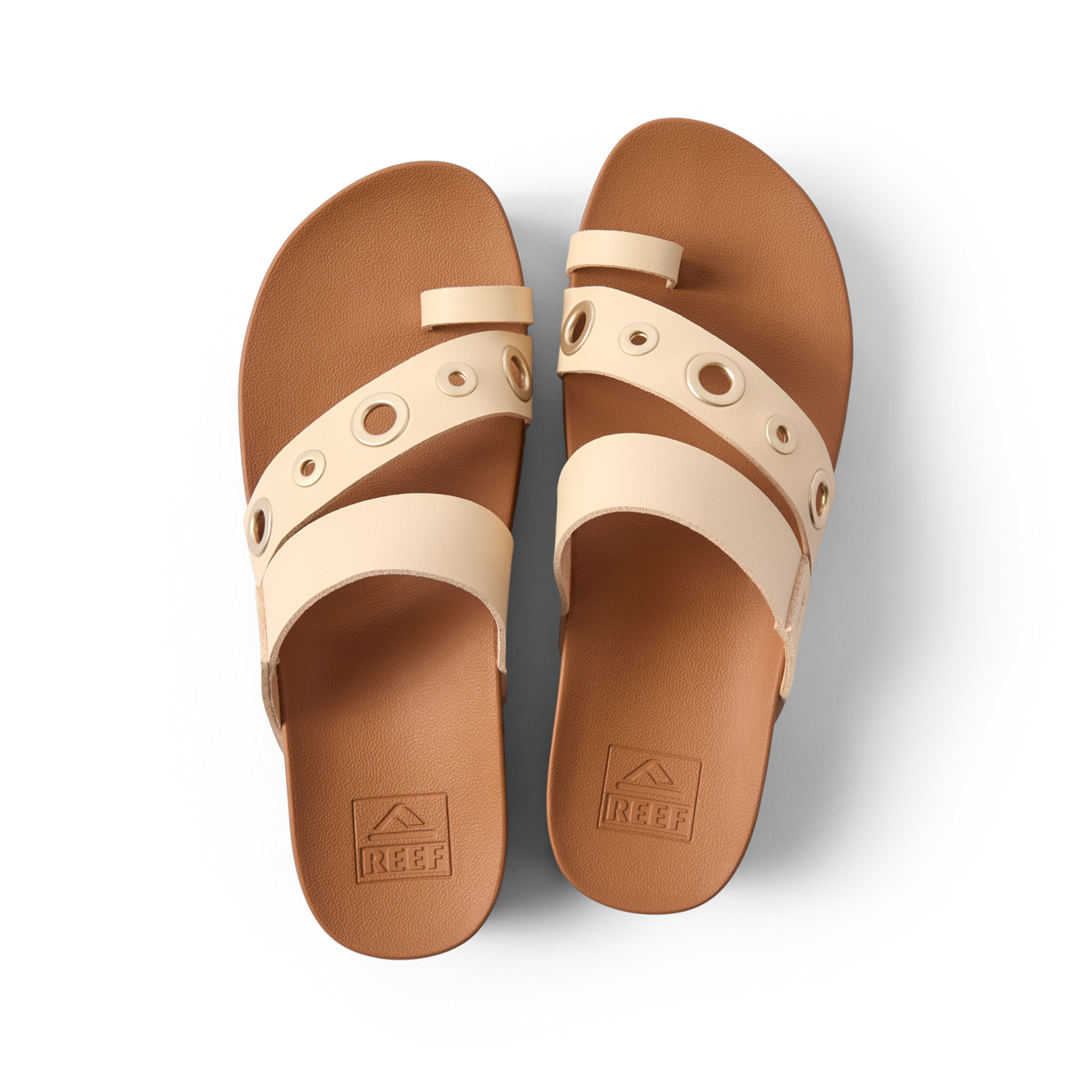 Top view of Vista Hi Layla women's sandals facing upward, featuring beach-inspired comfort with anatomical arch support.