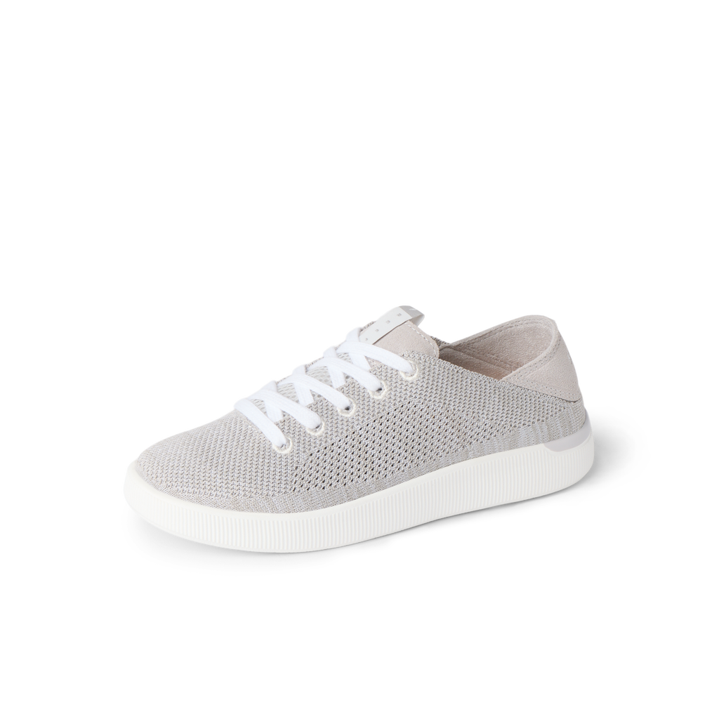 Reef Neptune women's shoe facing left, light grey breathable knit with soft cushioning and arch support for comfort.