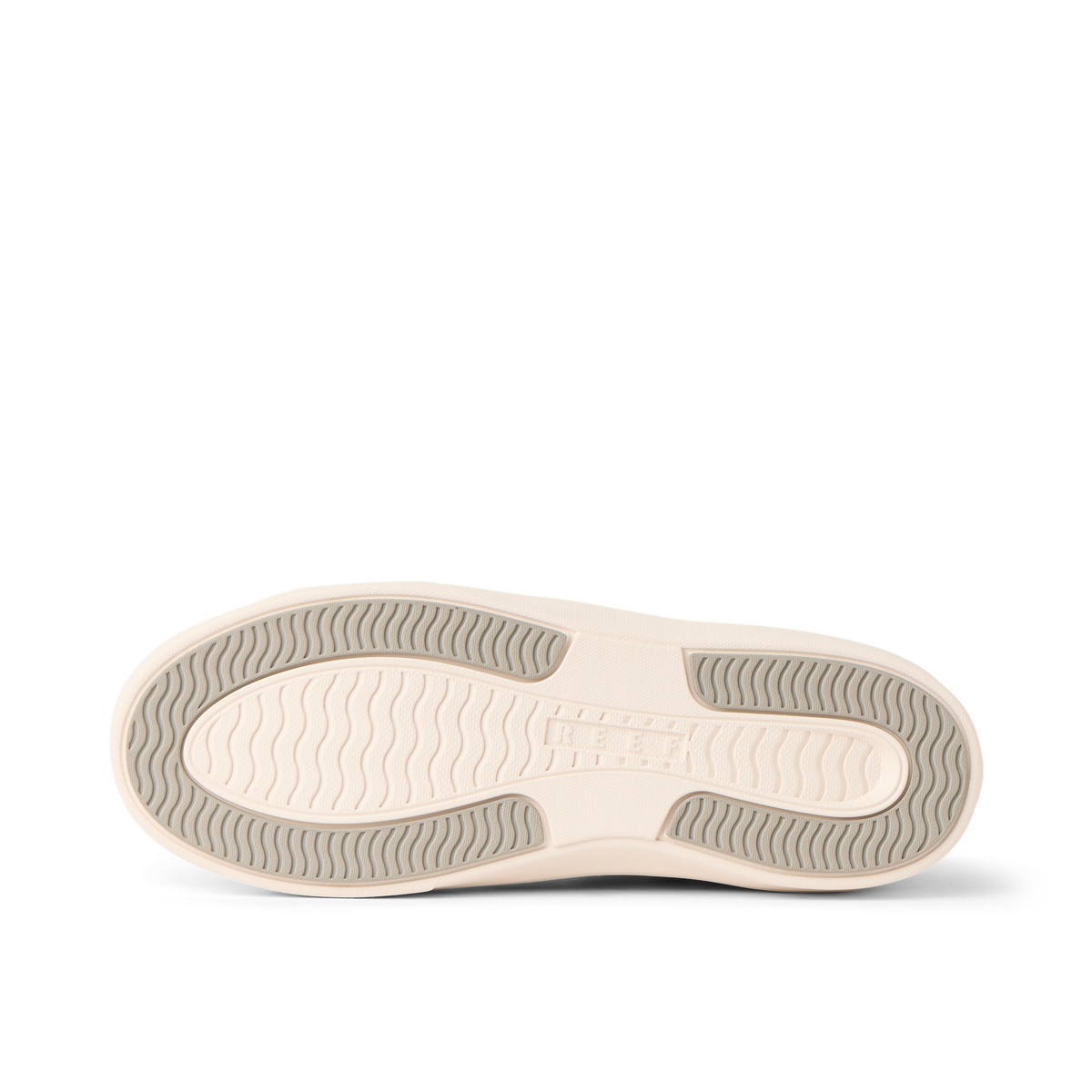 Lay Day Lite women's shoe outsole in light gray, showing durable, water-friendly sole with enhanced traction pattern.