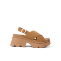 Vista Luxe Ava sandal facing left showing side profile with crossover suede straps and cushioned platform sole