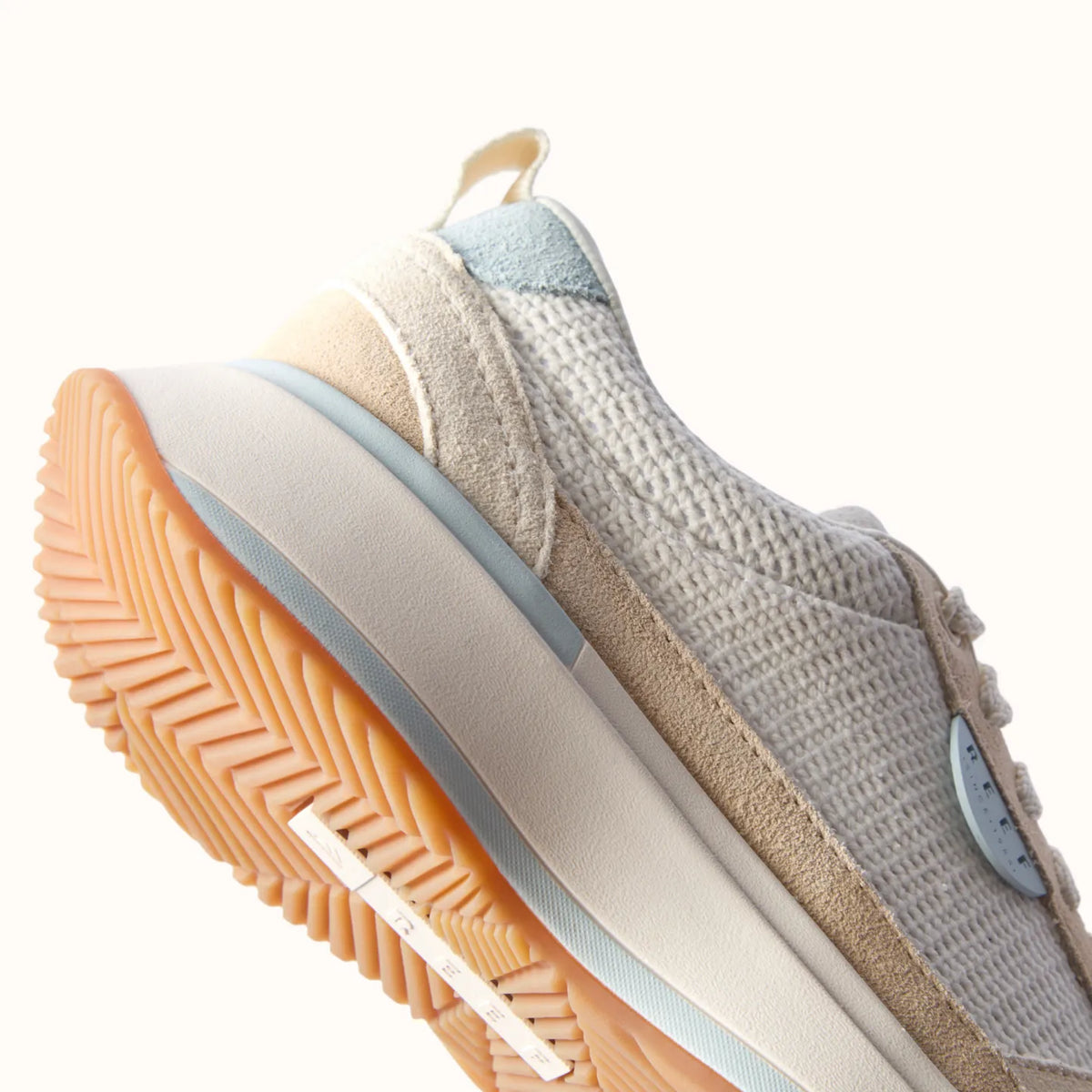 Venice Sonny x Jenny sneaker close-up of the sole facing left, showing cushioned midsole and textured outsole for comfort.