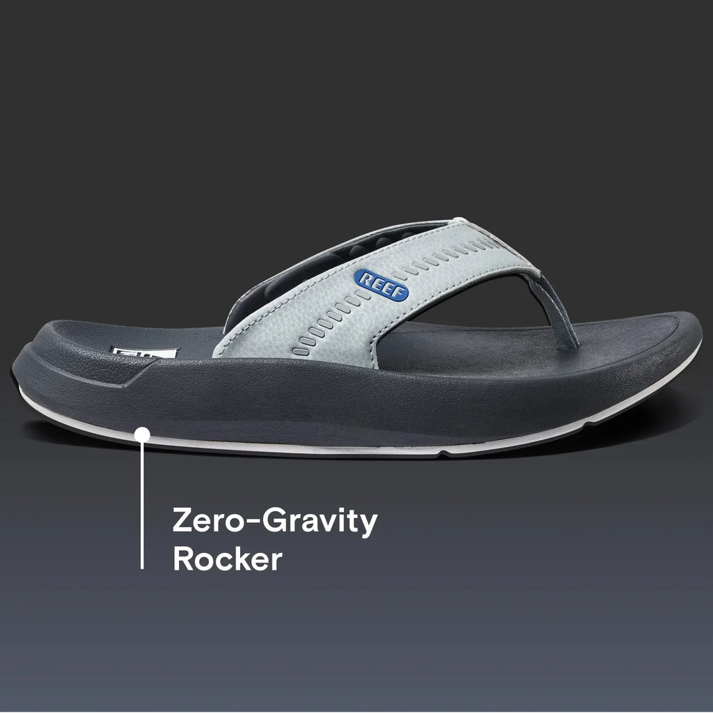 Side view of the men's Cruiser sandal facing right, showing cushioned arch support and soft footbed for beach comfort.